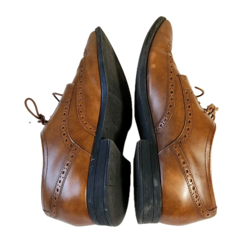 Cole Haan Grand OS Dress Shoes  10.5 Tan Montgomery Wing Oxford Lace Up C20237